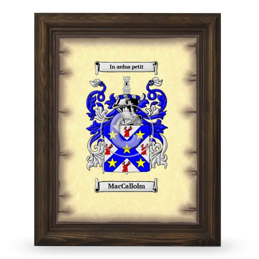 MacCallolm Coat of Arms Framed - Brown