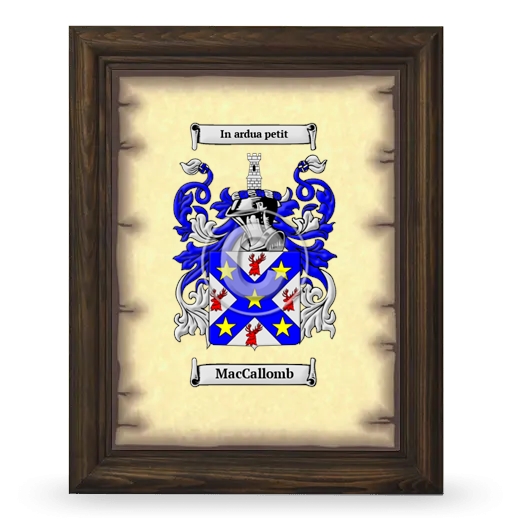 MacCallomb Coat of Arms Framed - Brown