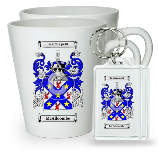 McAlloombe Pair of Latte Mugs and Pair of Keychains