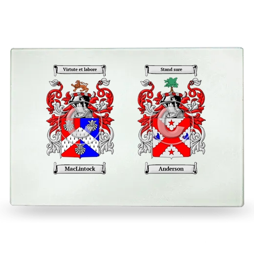 Double Coat of Arms Glass Cutting Board