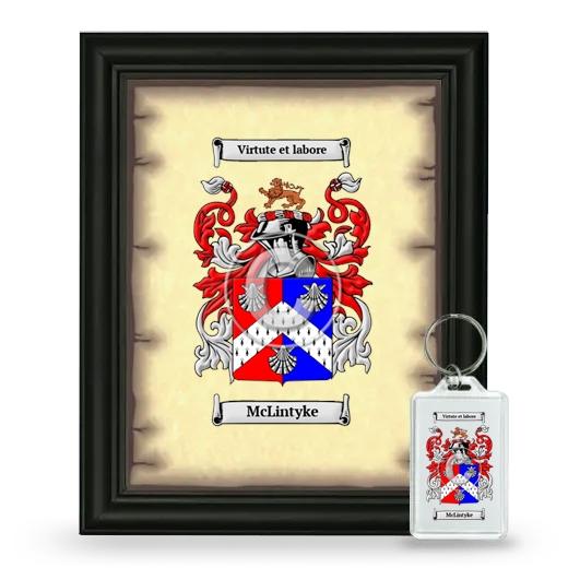 McLintyke Framed Coat of Arms and Keychain - Black