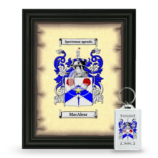 MacAlear Framed Coat of Arms and Keychain - Black