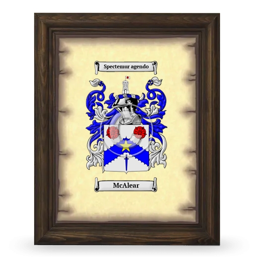 McAlear Coat of Arms Framed - Brown