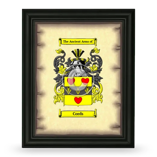 Cords Coat of Arms Framed - Black