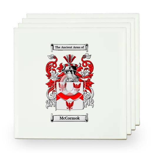 McCormok Set of Four Small Tiles with Coat of Arms