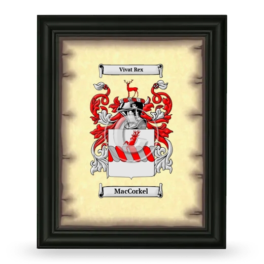 MacCorkel Coat of Arms Framed - Black