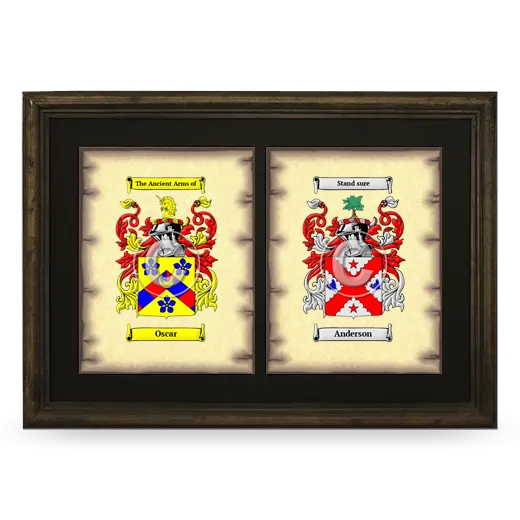 Double Coat of Arms Framed - Brown