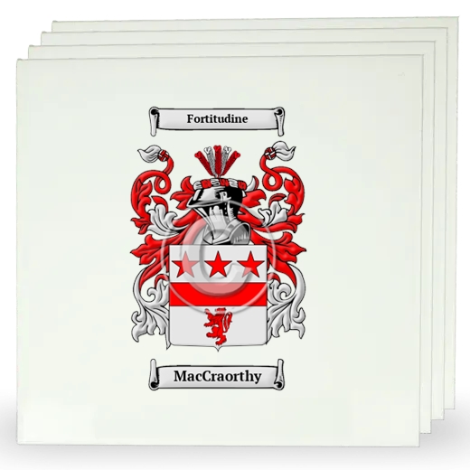 MacCraorthy Set of Four Large Tiles with Coat of Arms