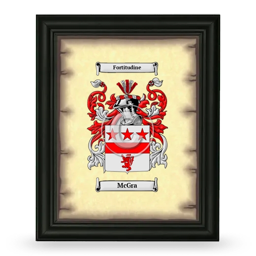 McGra Coat of Arms Framed - Black