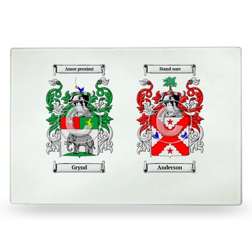 Double Coat of Arms Glass Cutting Board