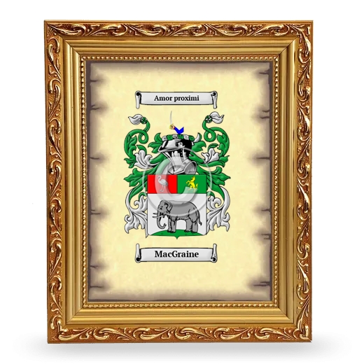 MacGraine Coat of Arms Framed - Gold