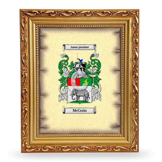 McCrain Coat of Arms Framed - Gold