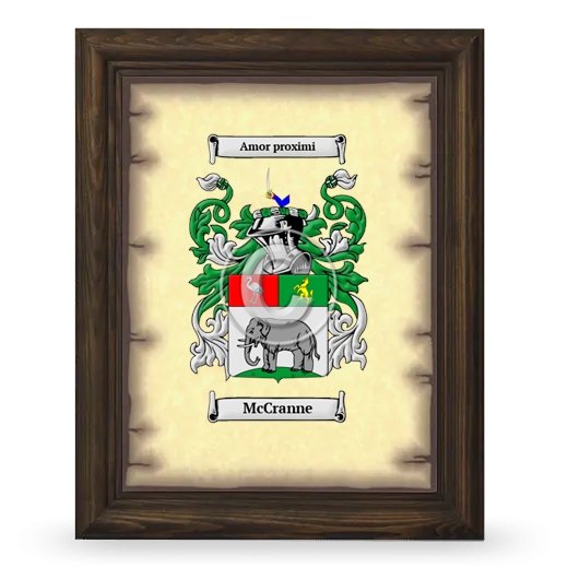 McCranne Coat of Arms Framed - Brown