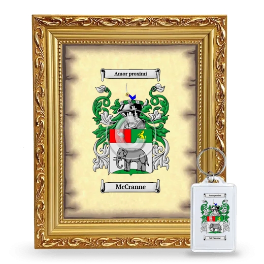 McCranne Framed Coat of Arms and Keychain - Gold