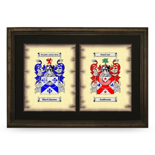 Double Coat of Arms Framed - Brown