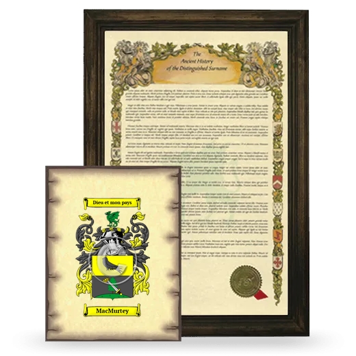 MacMurtey Framed History and Coat of Arms Print - Brown