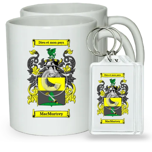 MacMurtrey Pair of Coffee Mugs and Pair of Keychains