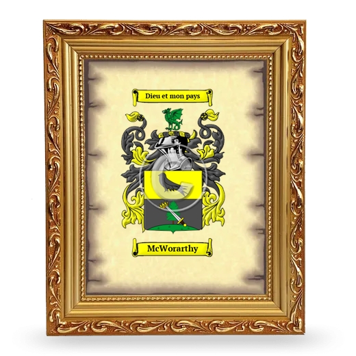 McWorarthy Coat of Arms Framed - Gold