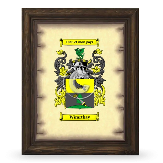 Wirarthay Coat of Arms Framed - Brown