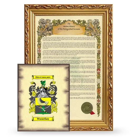 Wurarthay Framed History and Coat of Arms Print - Gold