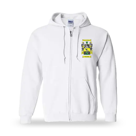 Wurarthay Unisex Coat of Arms Zip Sweatshirt - White