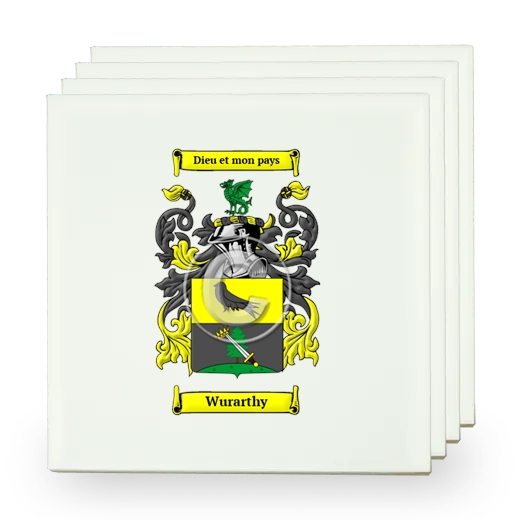 Wurarthy Set of Four Small Tiles with Coat of Arms