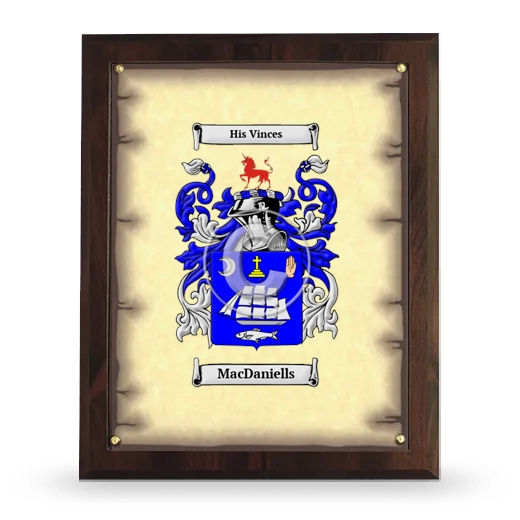 MacDaniells Coat of Arms Plaque