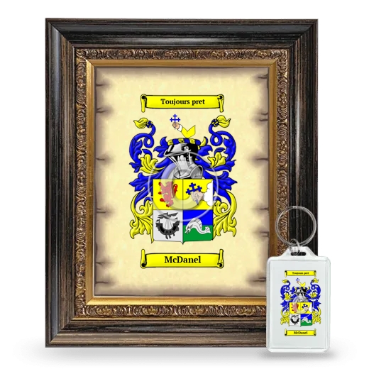 McDanel Framed Coat of Arms and Keychain - Heirloom