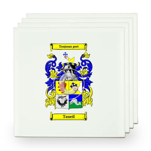 Taneil Set of Four Small Tiles with Coat of Arms