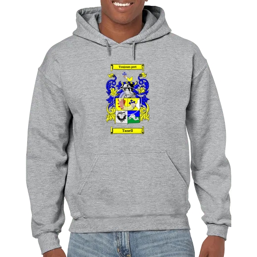 Tanell Grey Unisex Coat of Arms Hooded Sweatshirt