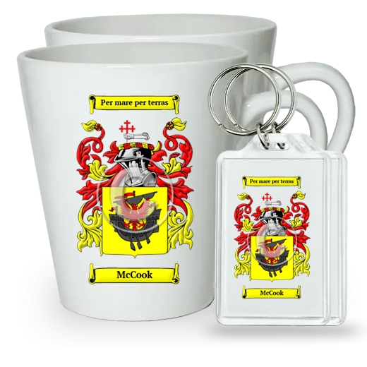 McCook Pair of Latte Mugs and Pair of Keychains