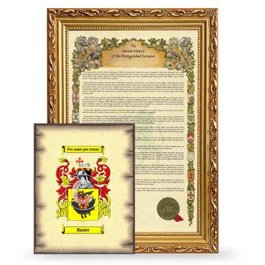 Rante Framed History and Coat of Arms Print - Gold