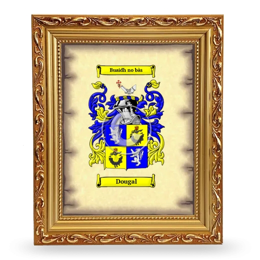 Dougal Coat of Arms Framed - Gold