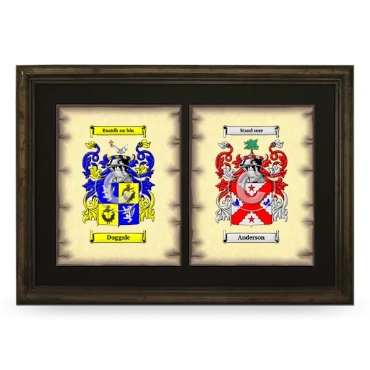 Double Coat of Arms Framed - Brown