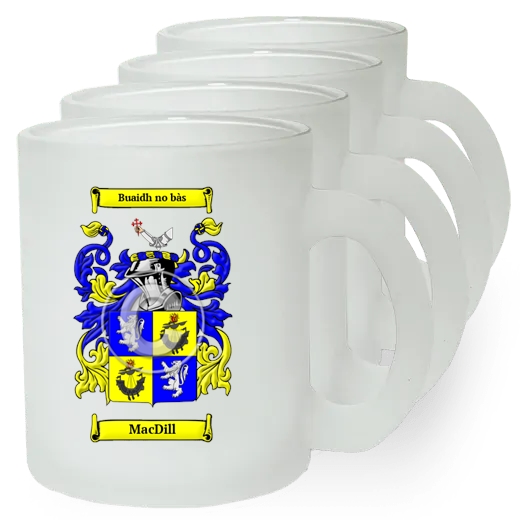 MacDill Set of 4 Frosted Glass Mugs