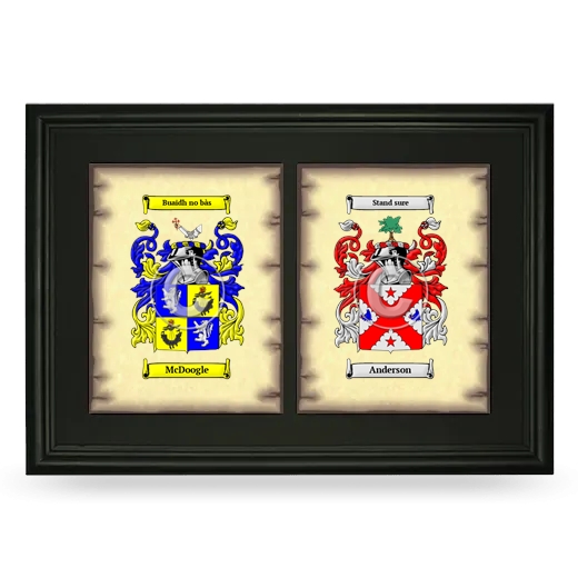 Double Coat of Arms Framed - Black