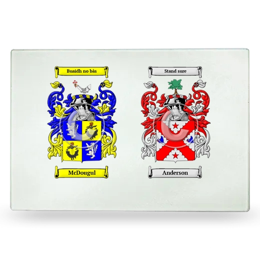 Double Coat of Arms Glass Cutting Board