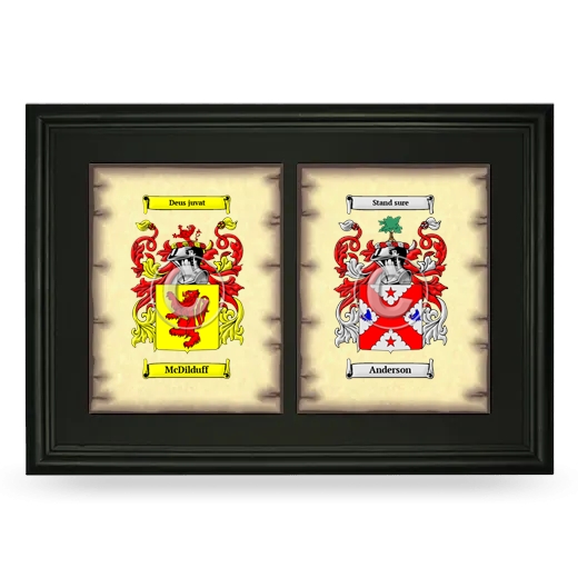 Double Coat of Arms Framed - Black