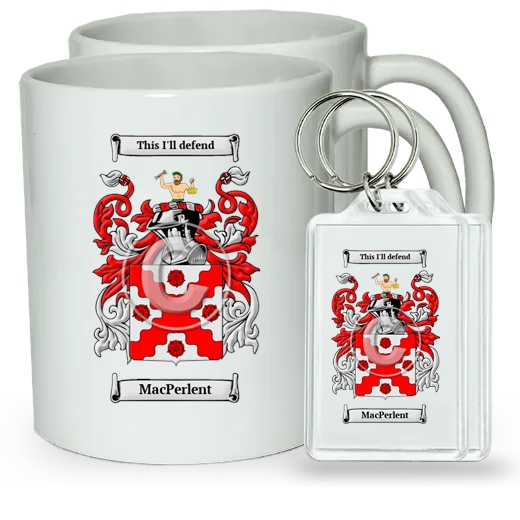 MacPerlent Pair of Coffee Mugs and Pair of Keychains