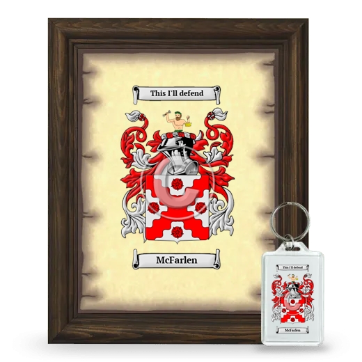 McFarlen Framed Coat of Arms and Keychain - Brown