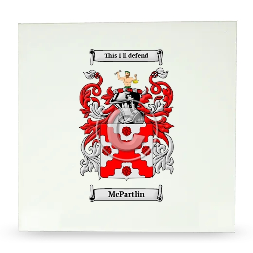 McPartlin Large Ceramic Tile with Coat of Arms