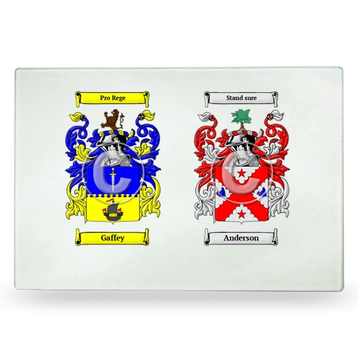 Double Coat of Arms Glass Cutting Board