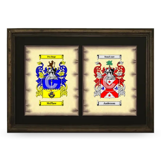 Double Coat of Arms Framed - Brown