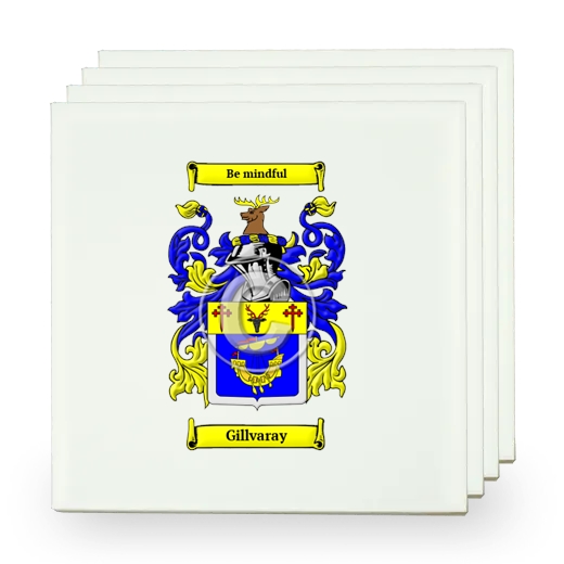 Gillvaray Set of Four Small Tiles with Coat of Arms