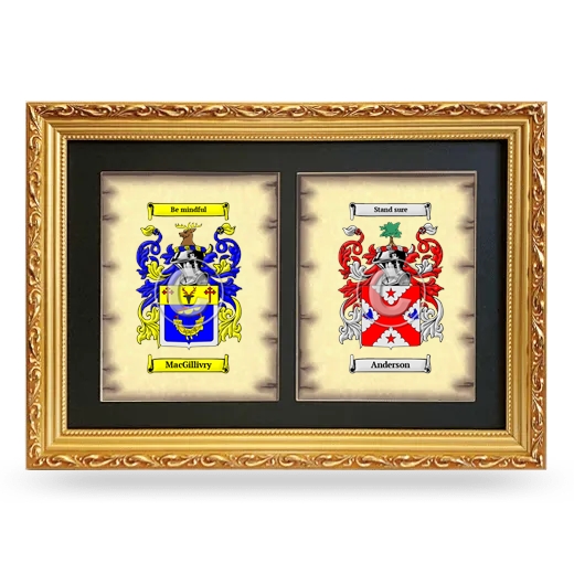 Double Coat of Arms Framed - Gold