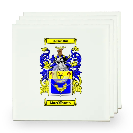 MacGillvarey Set of Four Small Tiles with Coat of Arms