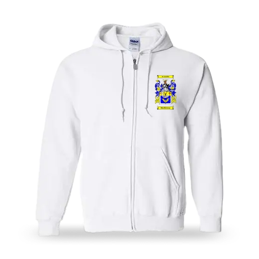 MacKiveray Unisex Coat of Arms Zip Sweatshirt - White