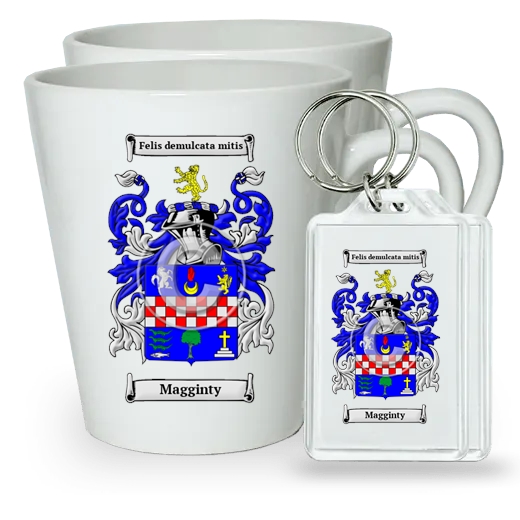 Magginty Pair of Latte Mugs and Pair of Keychains