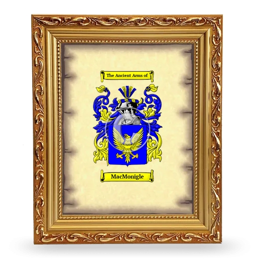 MacMonigle Coat of Arms Framed - Gold