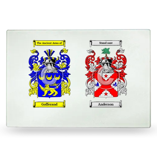 Double Coat of Arms Glass Cutting Board